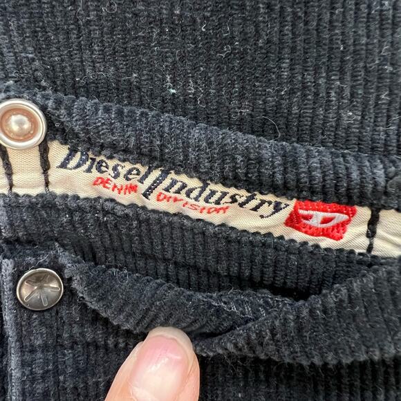 VTG Diesel Pants Women's Size 4/27 Black Corduroy Y2K Straight Preppy - Picture 8 of 15